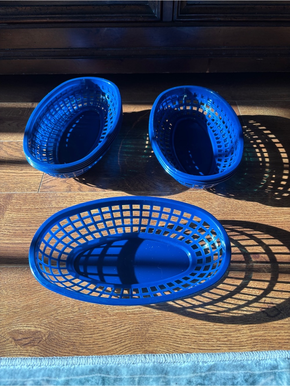 Blue Plastic Serving Baskets - Multipurpose Kitchen Trays